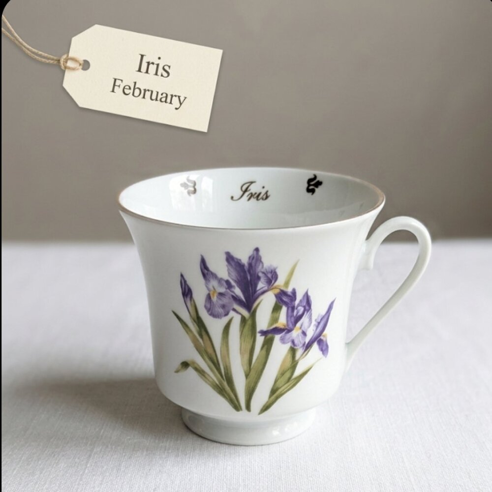 Vintage Domestications Iris Tea Cup- February